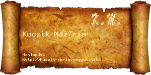Kuczik Mária névjegykártya
