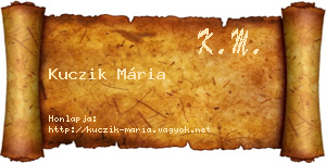 Kuczik Mária névjegykártya
